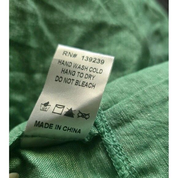 Tuckernuck Sea Green Linen Blend Crawford Mini Ruffle Dress Sz M Preppy - Picture 7 of 10